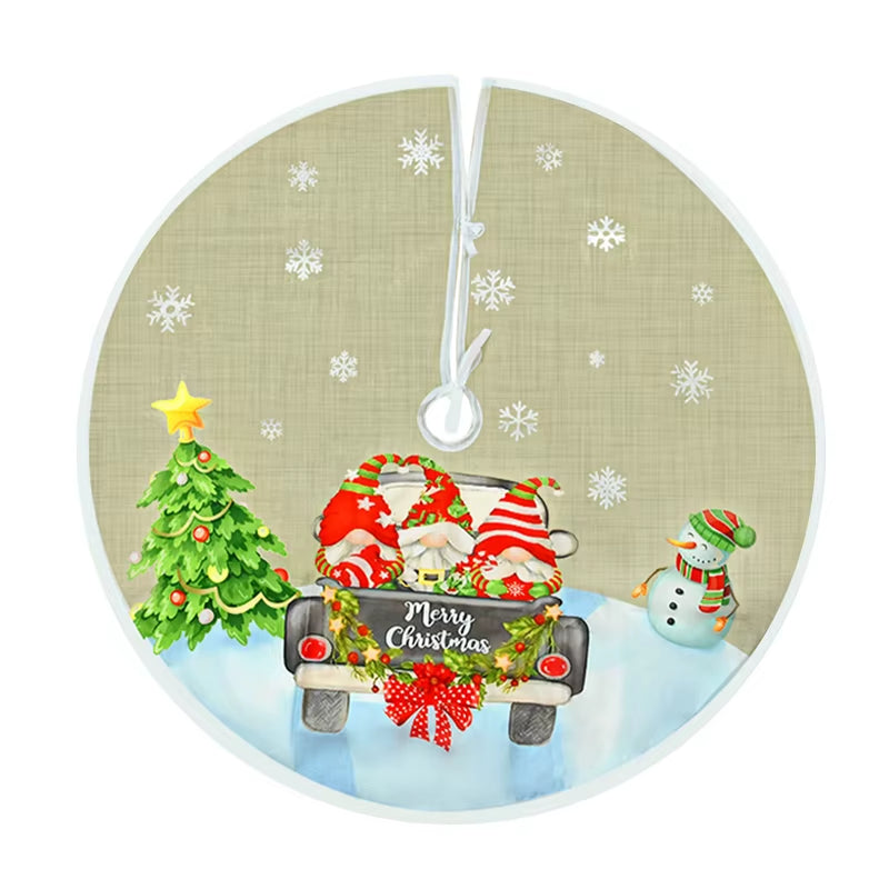 Jupe de sapin de Noël en fausse peluche douce – Ø 80 cm / 90 cm / 120 cm – Tapis à design double épaisseur, installation facile à scratch – Décoration chaleureuse et élégante pour maison, bureau ou fête