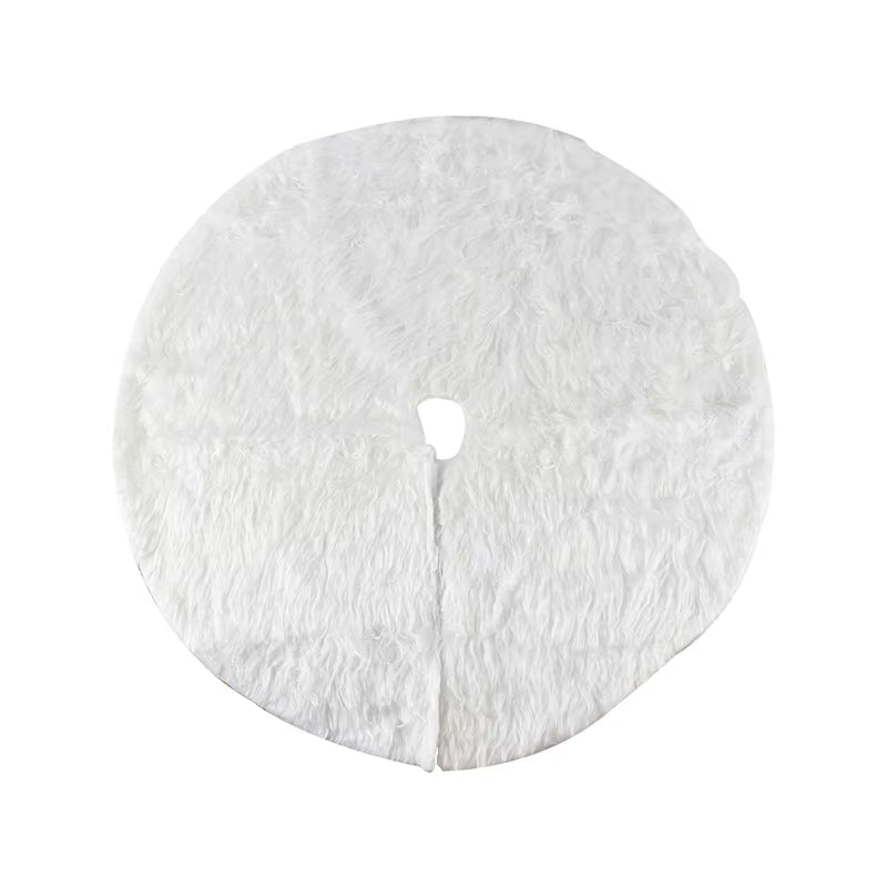 Jupe de sapin de Noël en fausse peluche douce – Ø 80 cm / 90 cm / 120 cm – Tapis à design double épaisseur, installation facile à scratch – Décoration chaleureuse et élégante pour maison, bureau ou fête