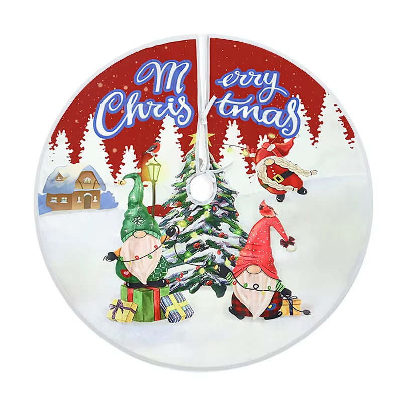 Jupe de sapin de Noël en fausse peluche douce – Ø 80 cm / 90 cm / 120 cm – Tapis à design double épaisseur, installation facile à scratch – Décoration chaleureuse et élégante pour maison, bureau ou fête