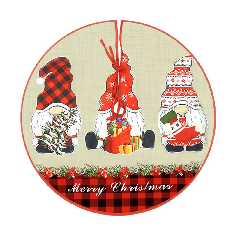 Jupe de sapin de Noël en fausse peluche douce – Ø 80 cm / 90 cm / 120 cm – Tapis à design double épaisseur, installation facile à scratch – Décoration chaleureuse et élégante pour maison, bureau ou fête