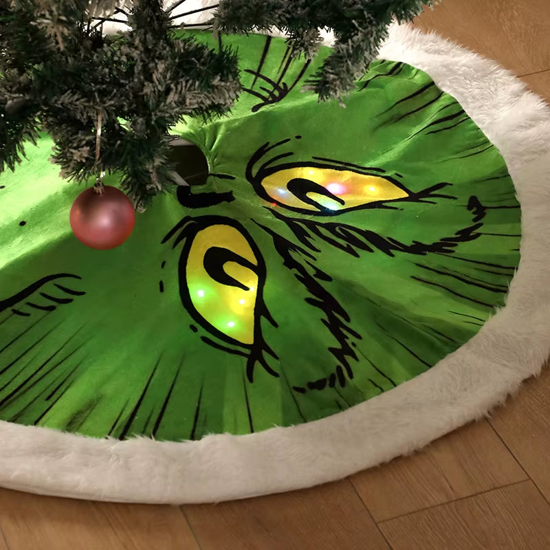 Jupe de sapin de Noël en fausse peluche douce – Ø 80 cm / 90 cm / 120 cm – Tapis à design double épaisseur, installation facile à scratch – Décoration chaleureuse et élégante pour maison, bureau ou fête