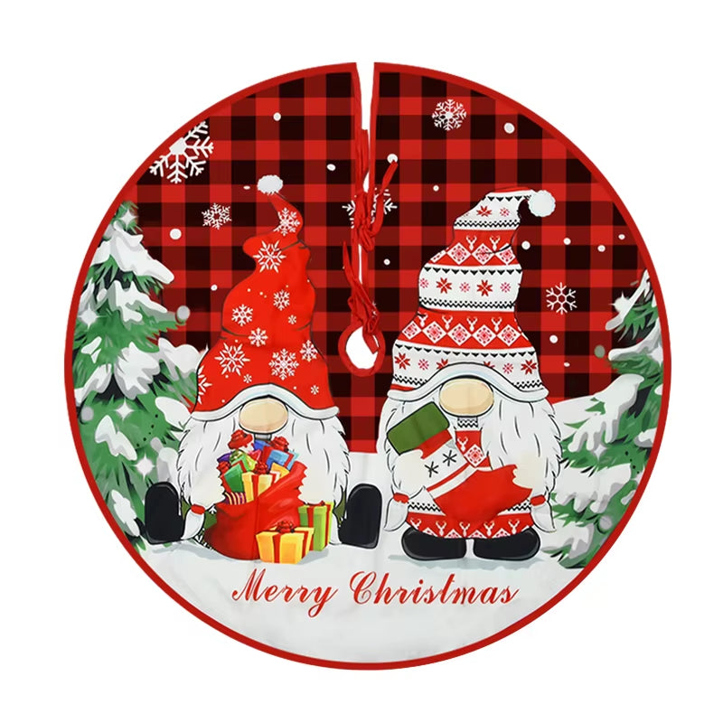Jupe de sapin de Noël en fausse peluche douce – Ø 80 cm / 90 cm / 120 cm – Tapis à design double épaisseur, installation facile à scratch – Décoration chaleureuse et élégante pour maison, bureau ou fête