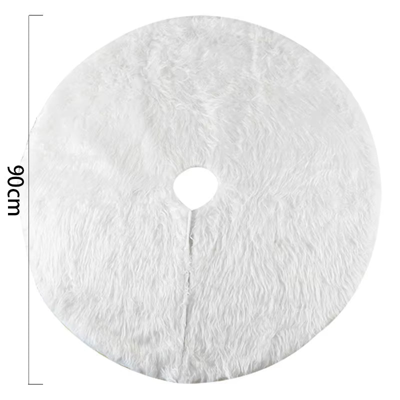 Jupe de sapin de Noël en fausse peluche douce – Ø 80 cm / 90 cm / 120 cm – Tapis à design double épaisseur, installation facile à scratch – Décoration chaleureuse et élégante pour maison, bureau ou fête